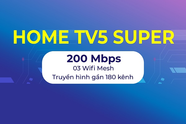 Lắp đặt gói mạng Internet VNPT Home TV5 Super tốc độ siêu nhanh lên đến 200 Mbps - internet.thegioigoicuoc.com